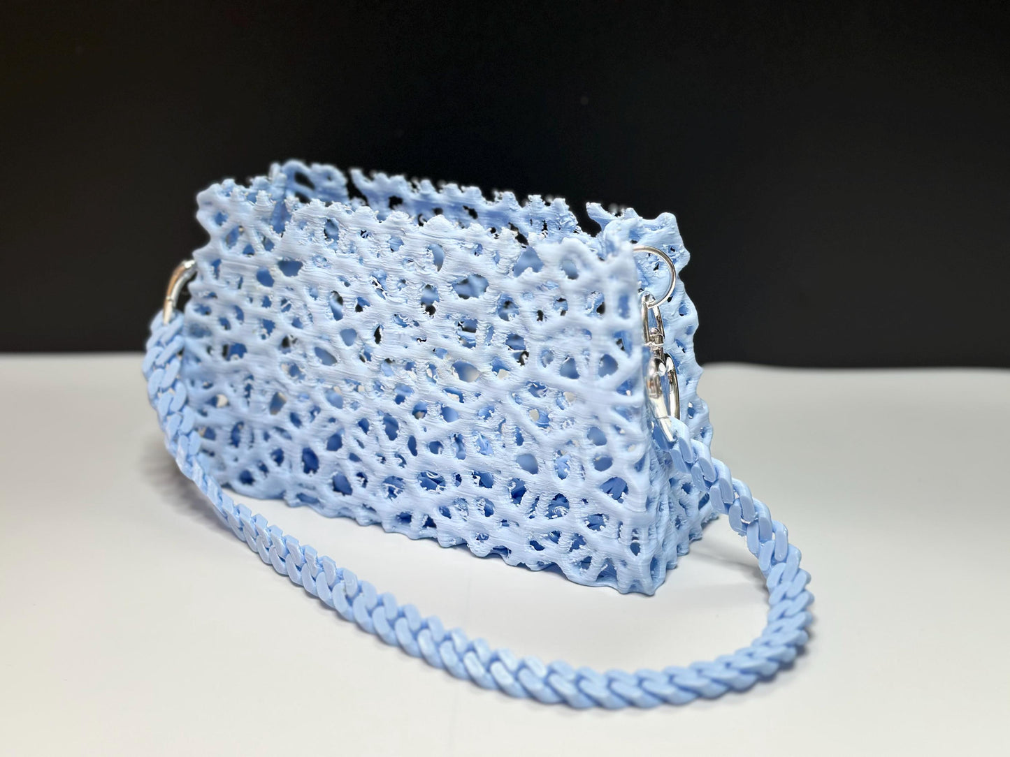 Eco-Conscious Blue Purse with Silver Details - Versatile and Stylish