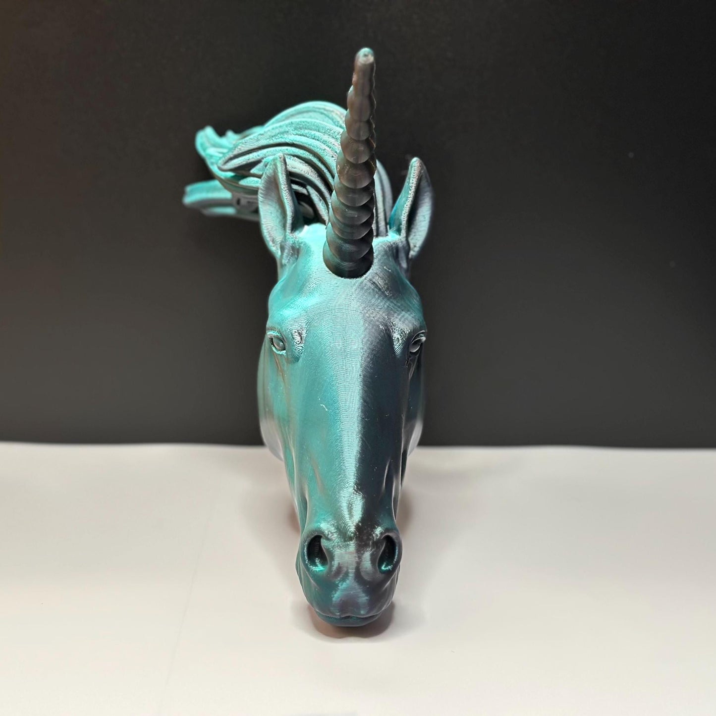 Mystical Unicorn Wall Decor in Green and Black for Fantasy Rooms