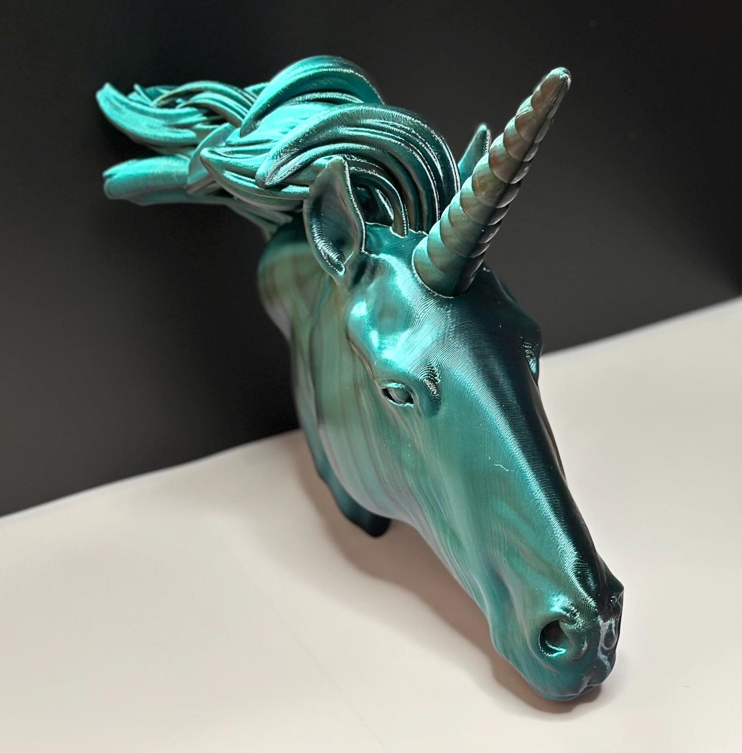 Mystical Unicorn Wall Decor in Green and Black for Fantasy Rooms