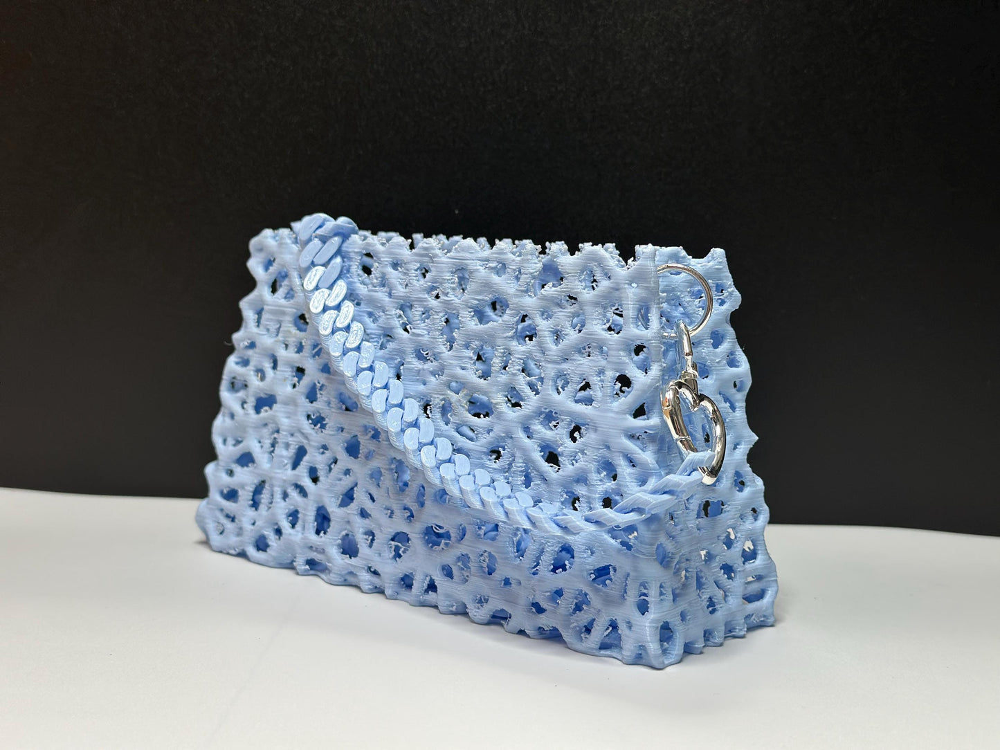 Eco-Conscious Blue Purse with Silver Details - Versatile and Stylish