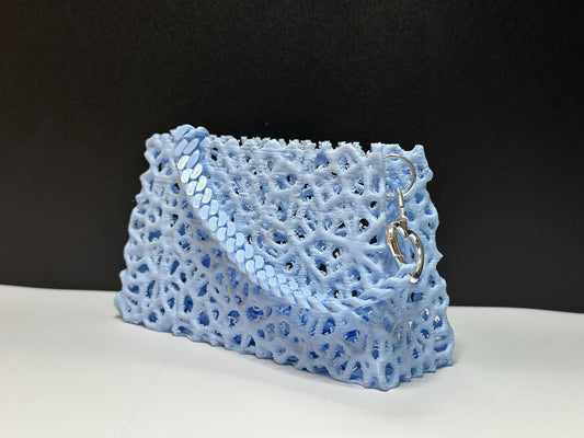 Eco-Conscious Blue Purse with Silver Details - Versatile and Stylish