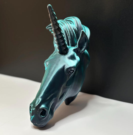 Mystical Unicorn Wall Decor in Green and Black for Fantasy Rooms