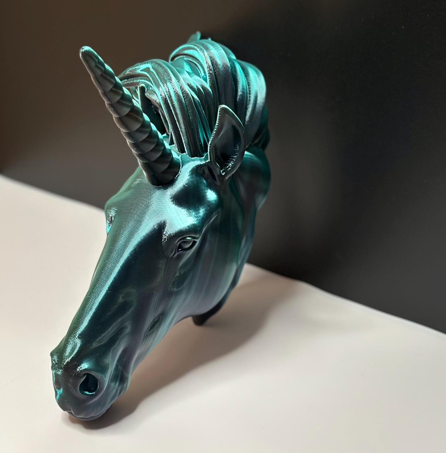 Mystical Unicorn Wall Decor in Green and Black for Fantasy Rooms