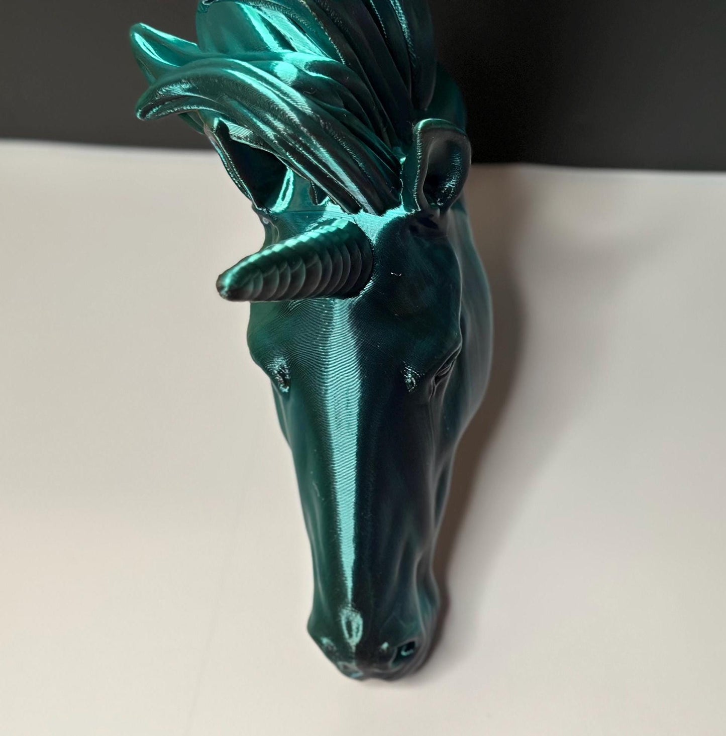 Mystical Unicorn Wall Decor in Green and Black for Fantasy Rooms