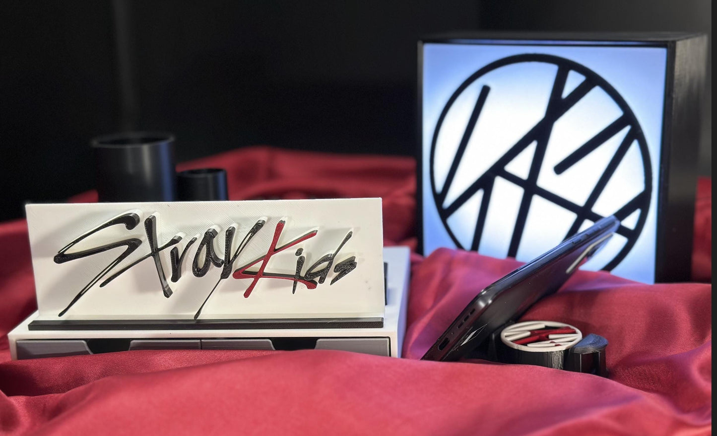 Stray Kids Fan Set: Office Organizer, Light Display & Phone Stand Keychain