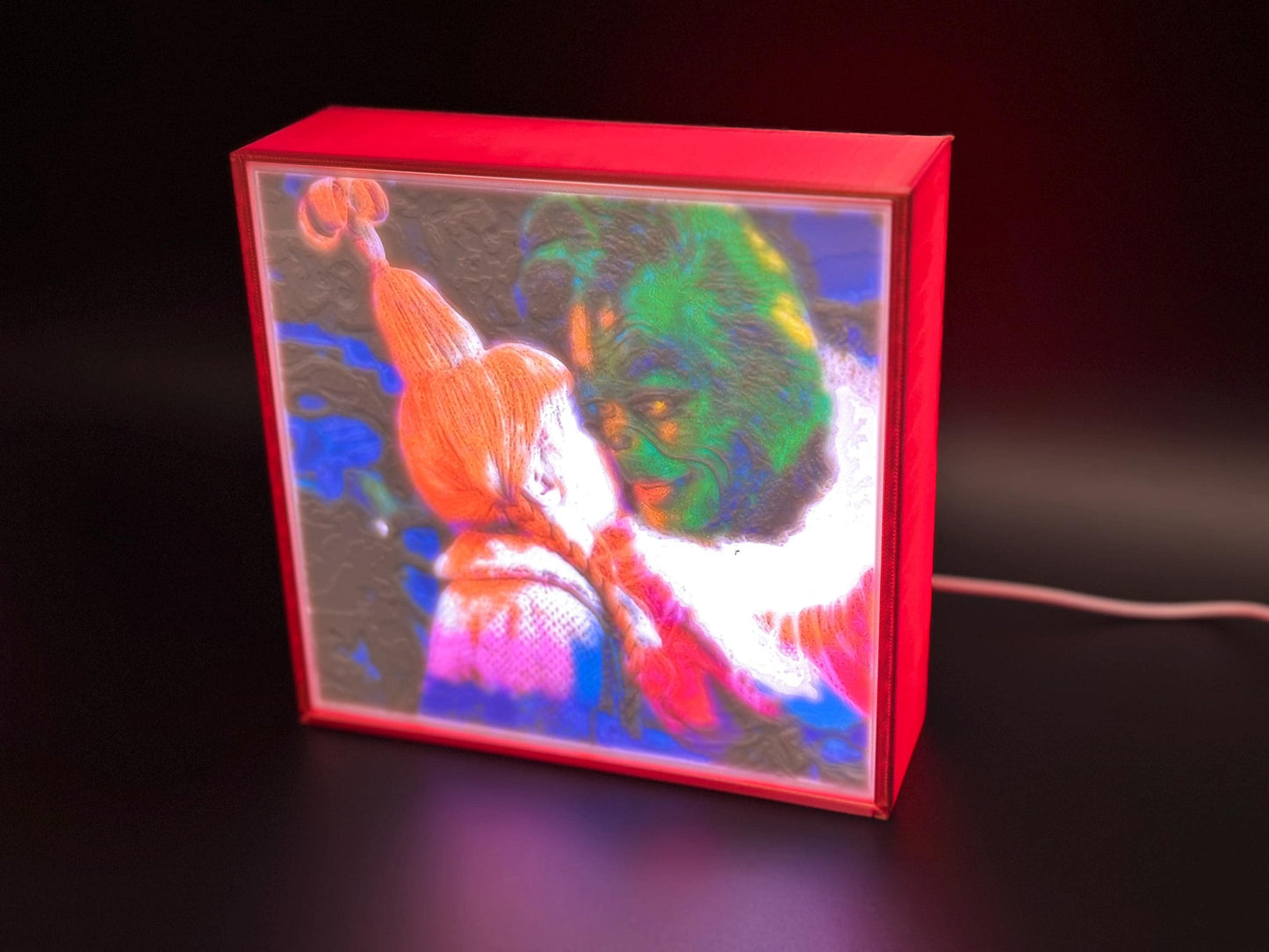 Cozy Christmas Lithophane Lamp with Heartwarming Holiday Design Grinch